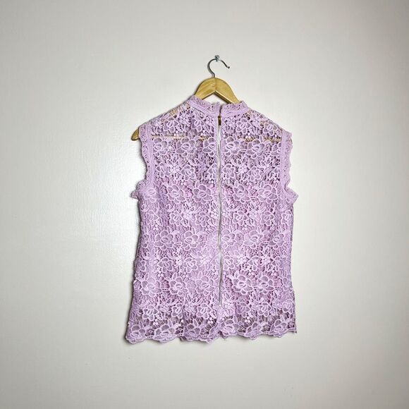 Pink Nanette Lepore Lace Shell Size L EUC - Picture 2 of 6